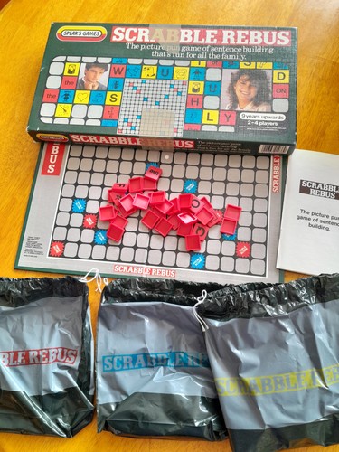 Vintage scrabble rebus board - scrabble,