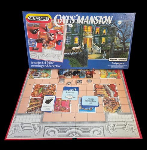 Vintage cats mansion board - cats,